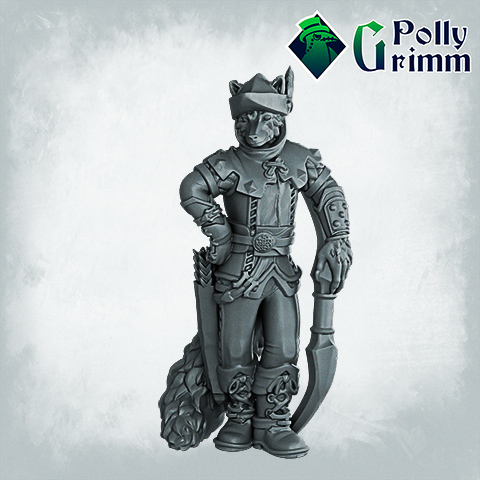 Fantasy and historic miniatures for tabletop games. Lupin set. Three form, beastman. Archer